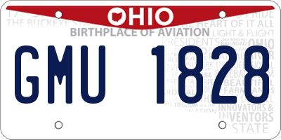 OH license plate GMU1828