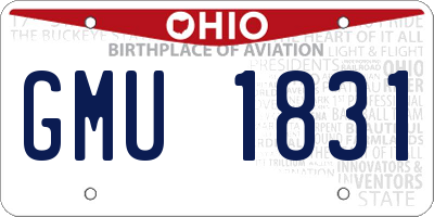 OH license plate GMU1831