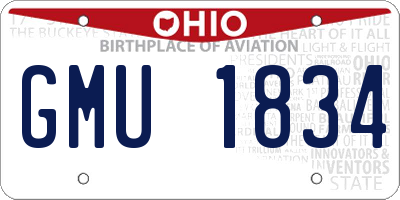 OH license plate GMU1834