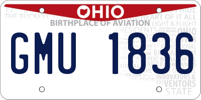OH license plate GMU1836