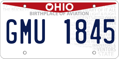 OH license plate GMU1845