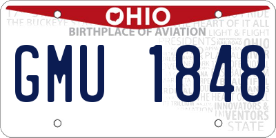 OH license plate GMU1848