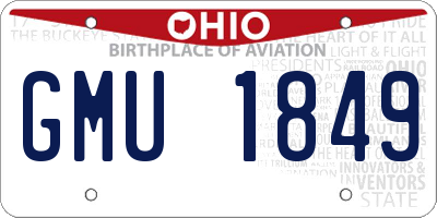OH license plate GMU1849