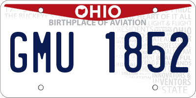 OH license plate GMU1852