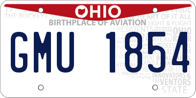 OH license plate GMU1854