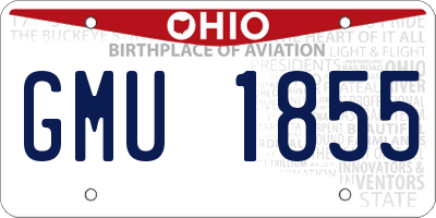 OH license plate GMU1855