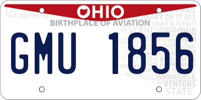 OH license plate GMU1856