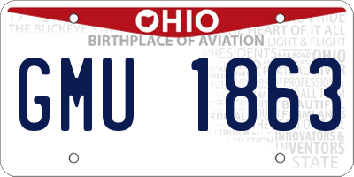 OH license plate GMU1863