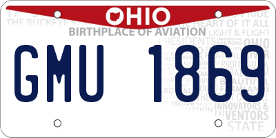 OH license plate GMU1869