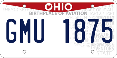OH license plate GMU1875