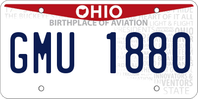 OH license plate GMU1880