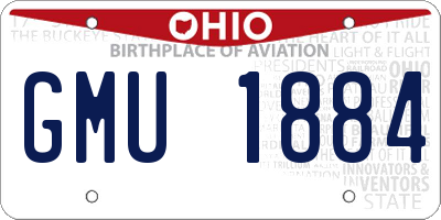 OH license plate GMU1884