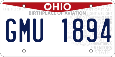 OH license plate GMU1894