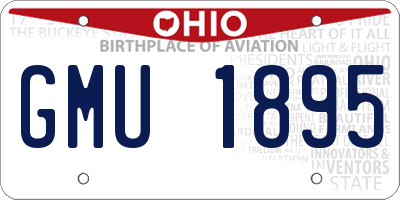 OH license plate GMU1895