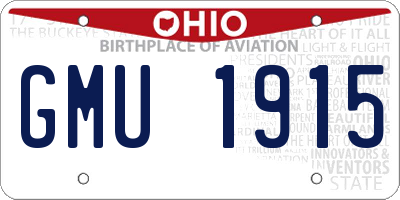OH license plate GMU1915