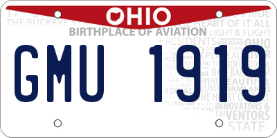 OH license plate GMU1919