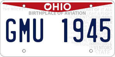 OH license plate GMU1945