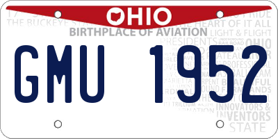 OH license plate GMU1952