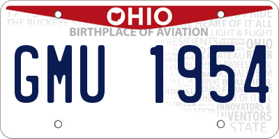 OH license plate GMU1954