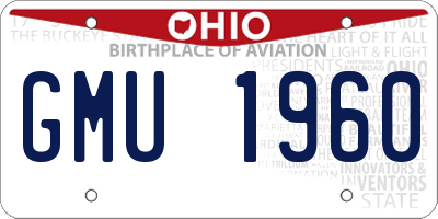 OH license plate GMU1960