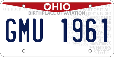 OH license plate GMU1961