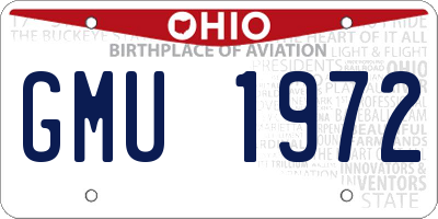 OH license plate GMU1972