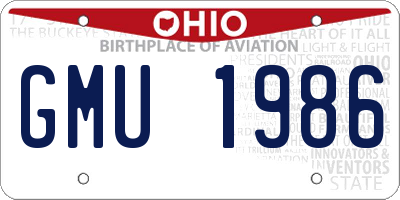 OH license plate GMU1986