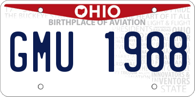 OH license plate GMU1988