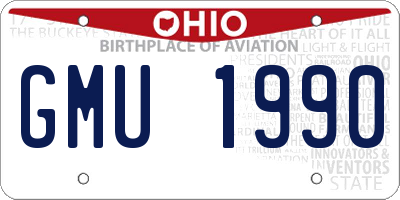 OH license plate GMU1990