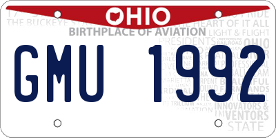 OH license plate GMU1992