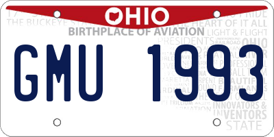 OH license plate GMU1993