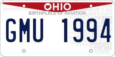 OH license plate GMU1994