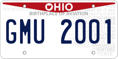 OH license plate GMU2001