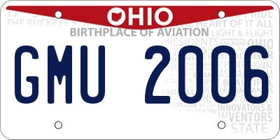 OH license plate GMU2006