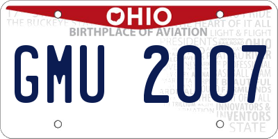 OH license plate GMU2007