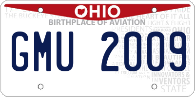 OH license plate GMU2009