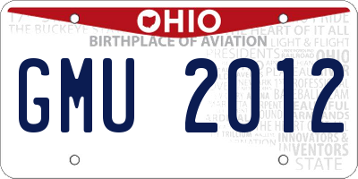 OH license plate GMU2012