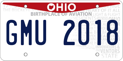 OH license plate GMU2018