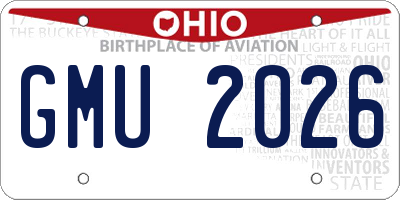OH license plate GMU2026