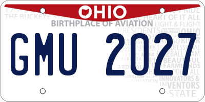 OH license plate GMU2027