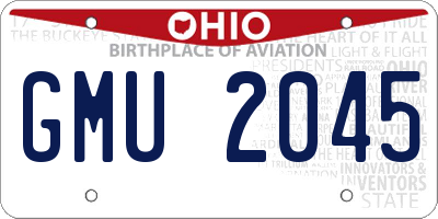 OH license plate GMU2045