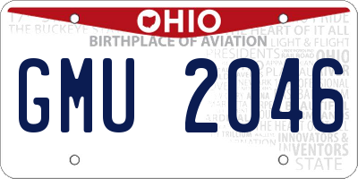 OH license plate GMU2046