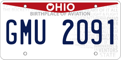 OH license plate GMU2091