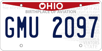 OH license plate GMU2097