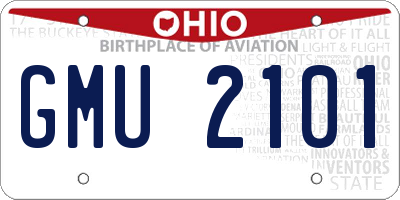 OH license plate GMU2101