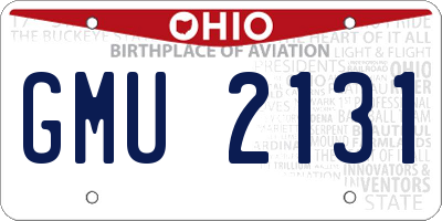 OH license plate GMU2131