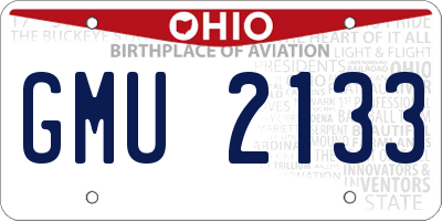 OH license plate GMU2133