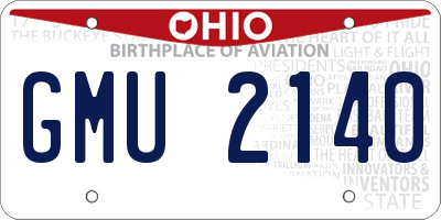 OH license plate GMU2140