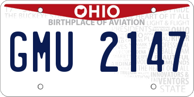 OH license plate GMU2147