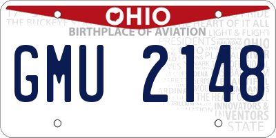 OH license plate GMU2148